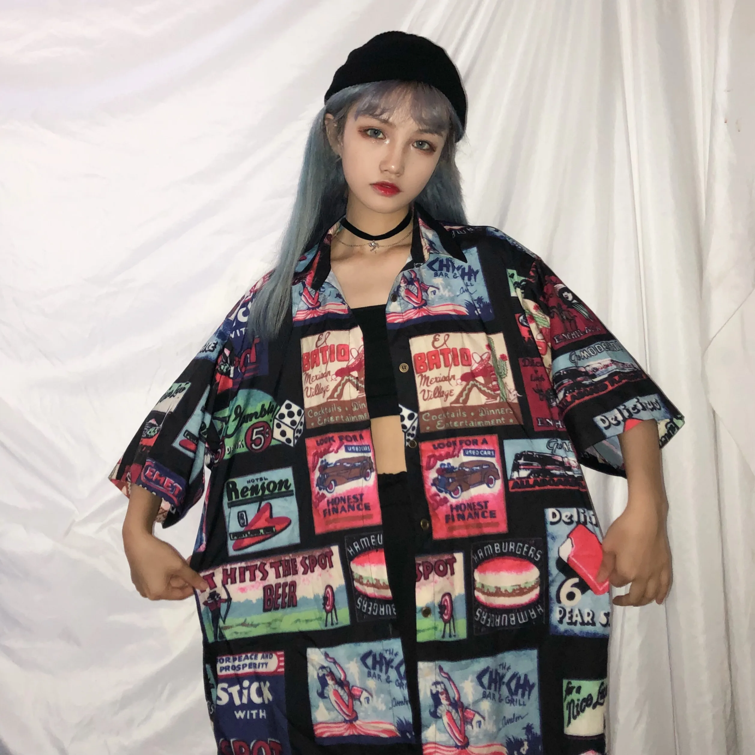 Décontracté Lâche Imprimé à manches courtes T-shirt Chemises Ulzzang Japonais Kawaii Dames Femme Coréenne Harajuku Vêtements Pour Femmes