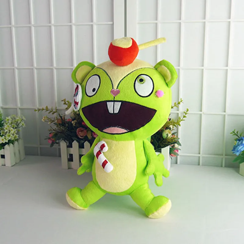 Juguetes de peluche de Anime Happy Tree Friends, figura de Nutty HTF, relleno de dibujos animados, almohada suave de 38cm para regalos-4