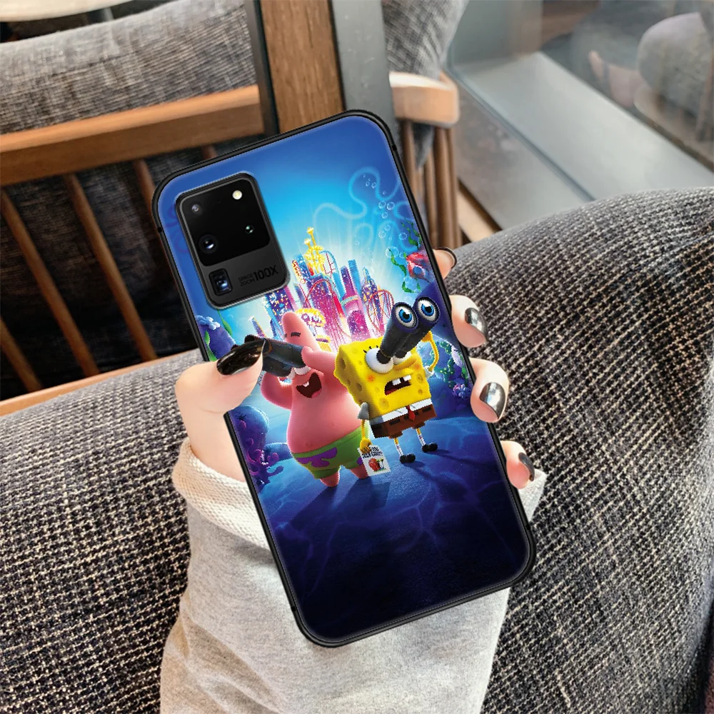 

SpongeBobs cute Cartoon Phone Case Cover Hull For Samsung Galaxy S 7 8 9 10 e 20 FE edge uitra plus Note 9 10 20 black Shell