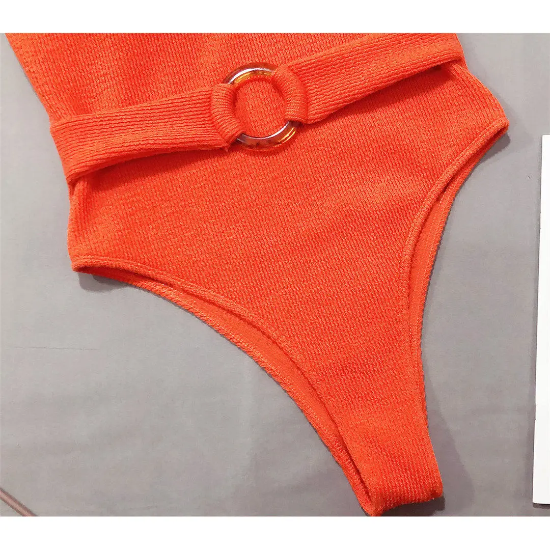 Новинка 2020 сексуальный цельный купальник на одно плечо женская одежда для