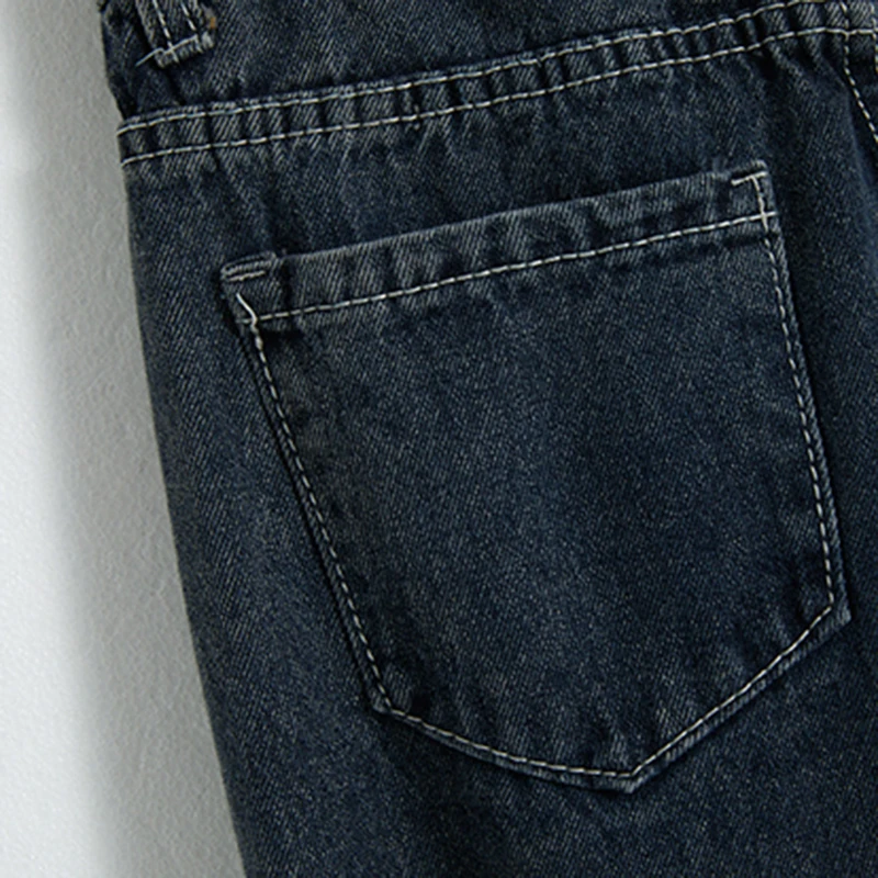 

SISPELL Casual Denim Pants For Female High Waist Slimming Pure Color Women's Casual Straight Wide-legged Pants Fashion New