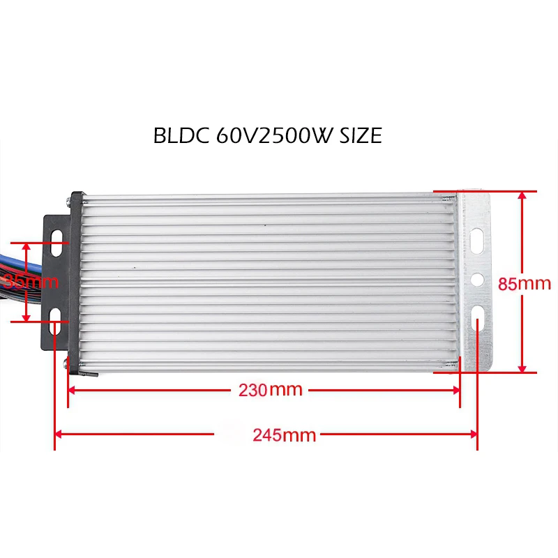 Бесщеточный контроллер двигателя для электрического велосипеда 2000 Вт 60 В 2500 а 18
