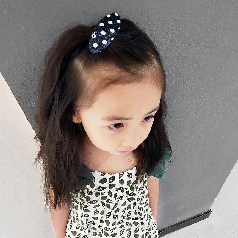 Корейская версия креативная детская заколка новинка расшитая блестками в белый