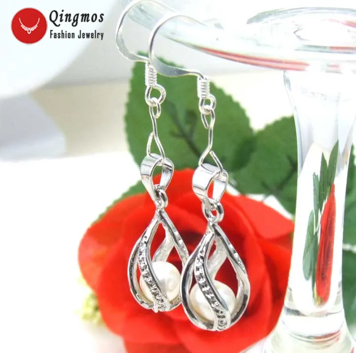 Серьги-подвески женские круглые 6-7 мм 10 серьги с белыми жемчужинами крючков |