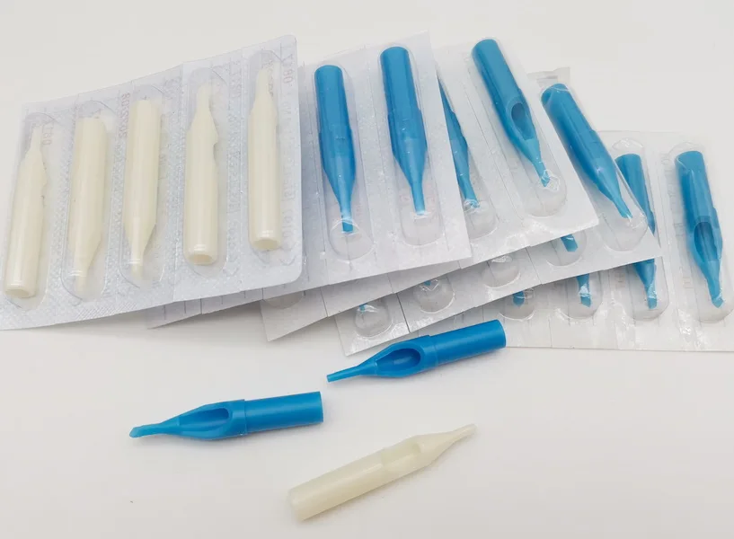 

Assorted Mix Size R,D 600Pcs short disposable tattoo tips 50mm Disposable Tattoo Tips Plastic Tips Nozzles