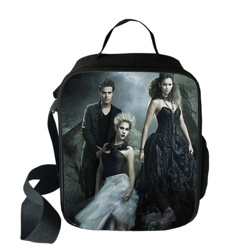 Vampire Diaries Cooler Lunch Bag Cartoon Girls Portable Thermal Food Picnic Bags for School Kids Boys Box Tote