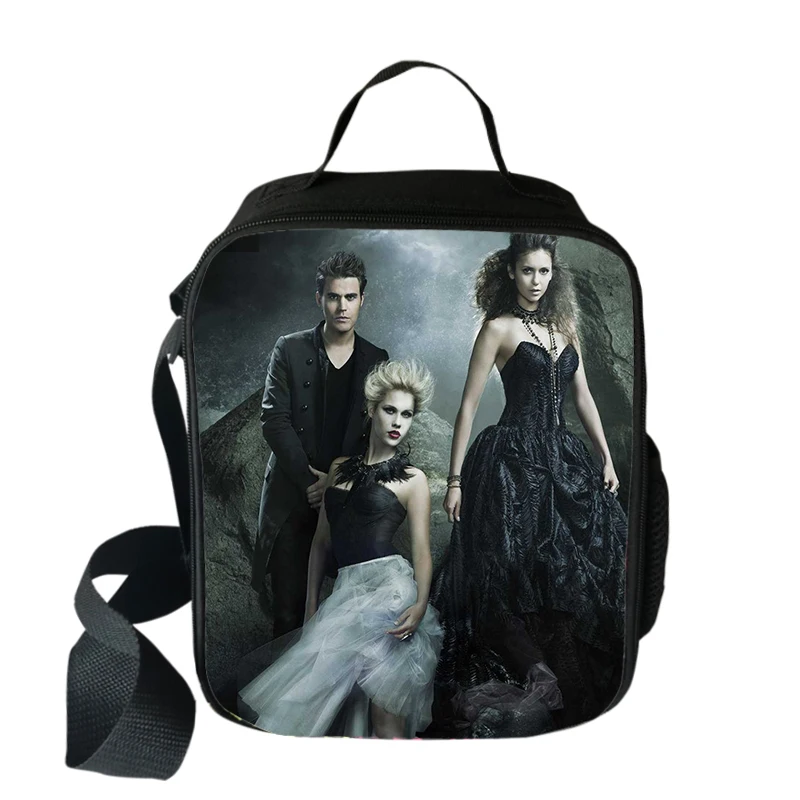 

Vampire Diaries Cooler Lunch Bag Cartoon Girls Portable Thermal Food Picnic Bags for School Kids Boys Box Tote