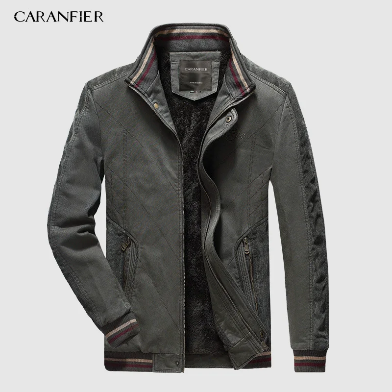 Новая высококачественная мужская повседневная куртка CARANFIER с воротником-стойкой