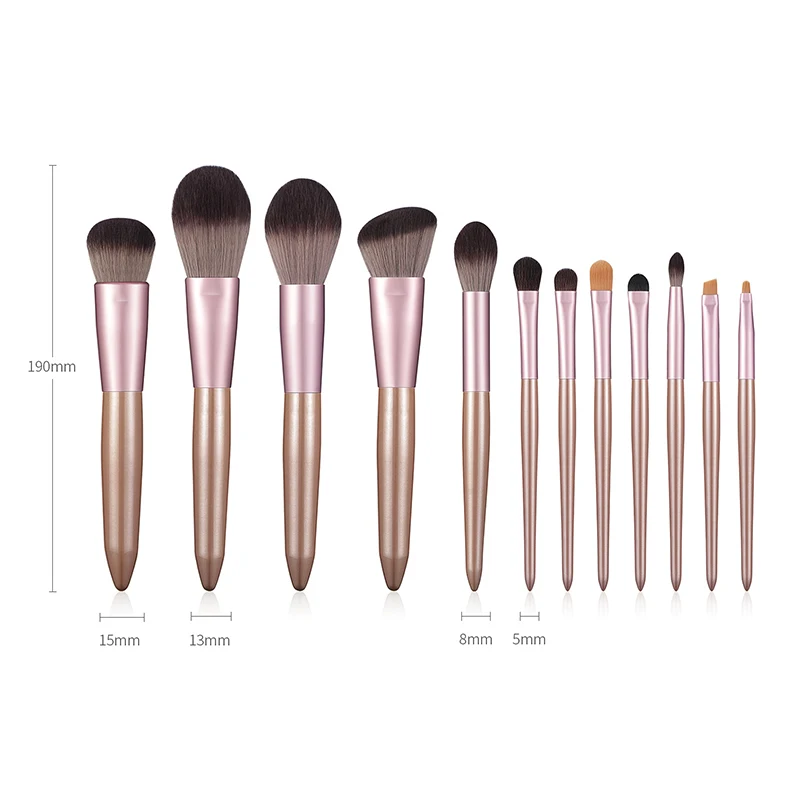 

New Arrival 12pcs Makeup Brushes Set with Luxury Pink Bag Foundation Contour Eye Powder Cosmetic Tools Synthetic Hair Kit