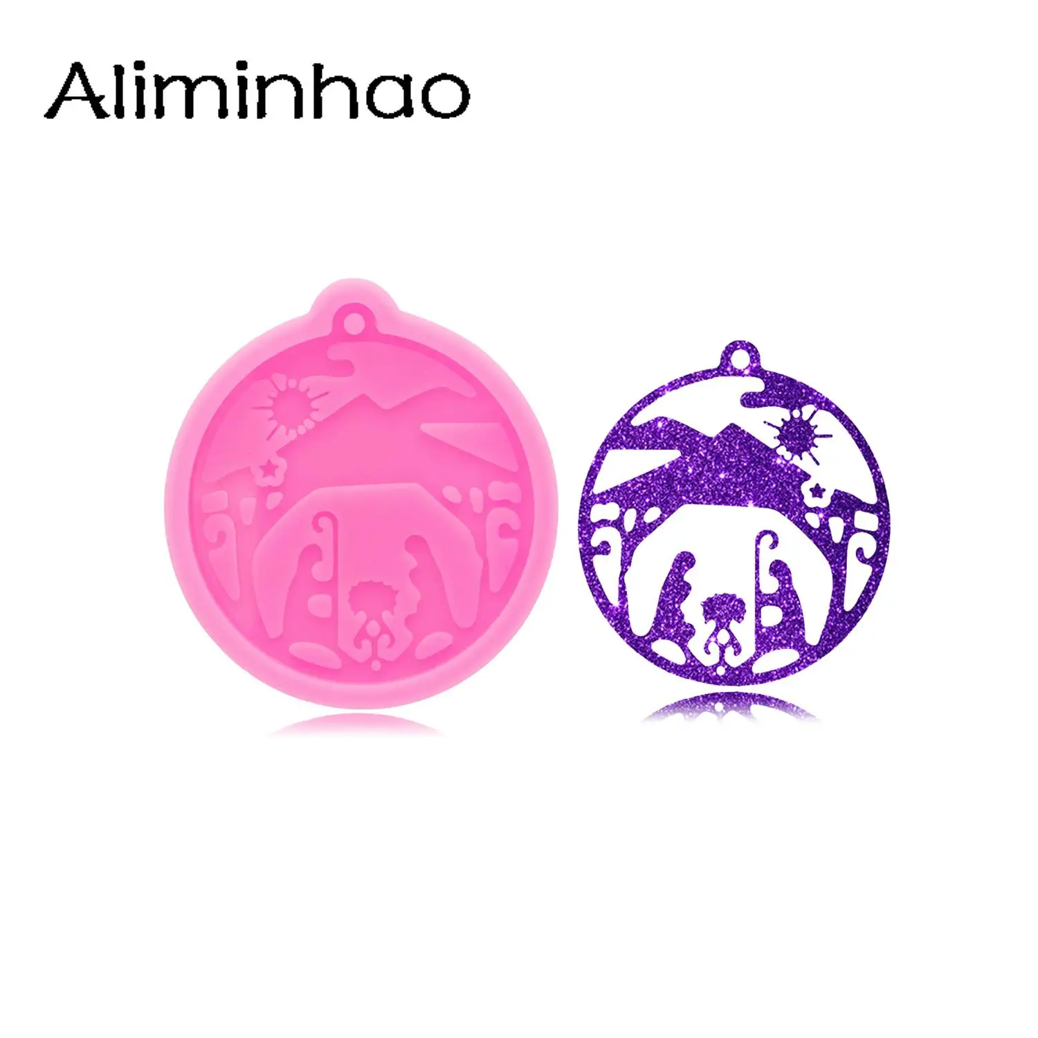 

Рождественское украшение DY1100, круглая смола, силиконовая форма для брелоков, поделки с эпоксидной смолой, сделай сам, подвеска, форма для шо...