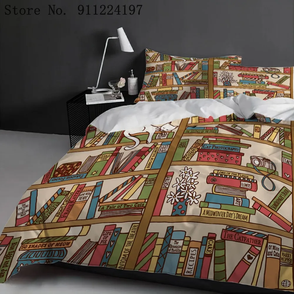 Простой комплект постельного белья книжный шкаф наборы пододеяльников детское