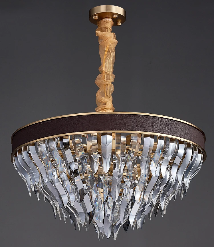 Новинка 2020 хрустальный светильник-люстра Золотая прямоугольная Современная