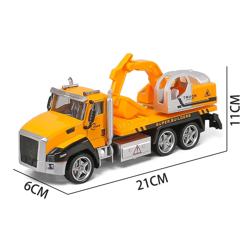 Excavator 1:42 весы инженерные автомобильные модельные листы игрушечные транспортные средства сплав авто с откатными колесами звук и свет автомобиля игрушки рождественские подарки - Цвет: Excavator