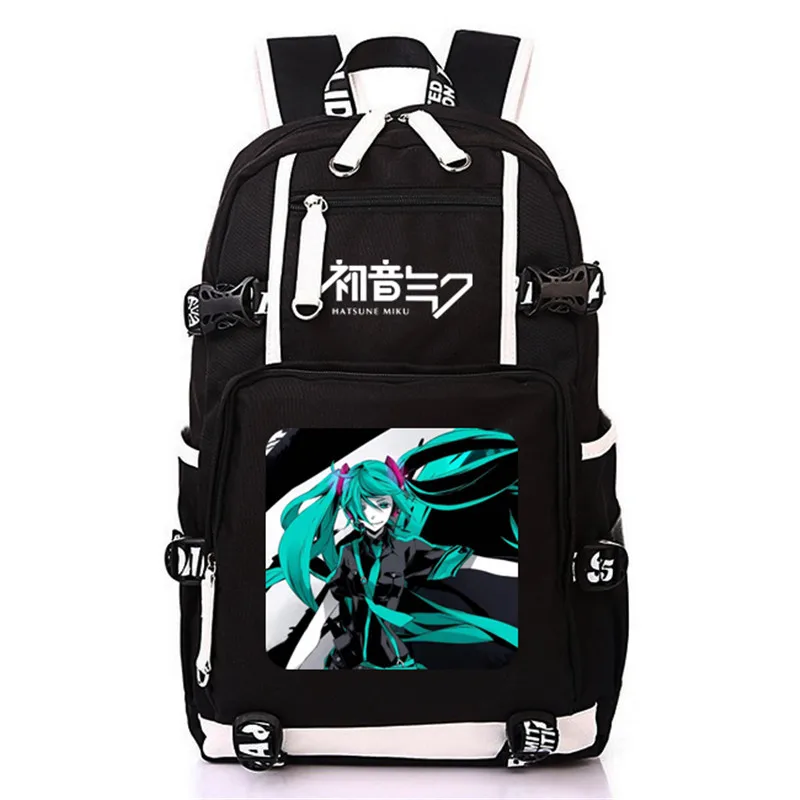Style-13 Модная Аниме Хацунэ Мику Vocaloid Студенческая сумка для отдыха и путешествий с usb зарядным портом школьные сумки для подростков мальчиков и девочек - Цвет: Style-13