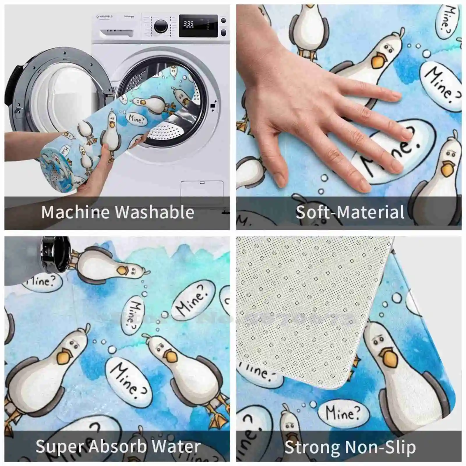 Морские друзья! 3D товары для дома коврик ног океана морской воды рыбы милое