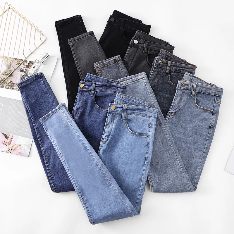 Fashion high-waist women's jeans 2020 new slim high-profile pencil pants stretch skinny casual trousers Karo888 | Женская одежда