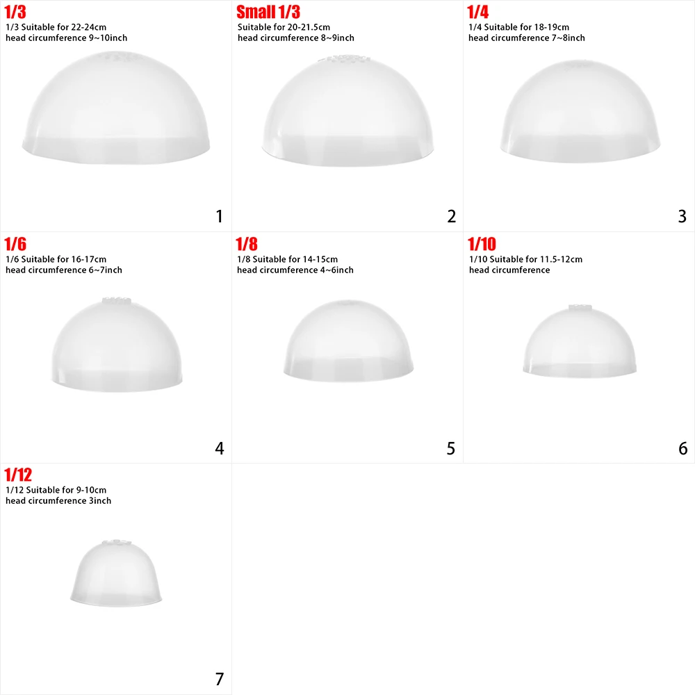 

Doll-specific Fixed Wig Headgear Silicone Headgear for 1/3 1/4 1/6 1/8 1/12 Doll DIY Anti Slip Anti Staining Hair Wigs Cover