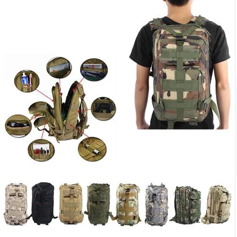 

1000D 30L Military Tactical Assault Backpack Army Waterproof Bug Outdoors Bag Large for Outdoor Hiking Camping Hunting Rucksacks