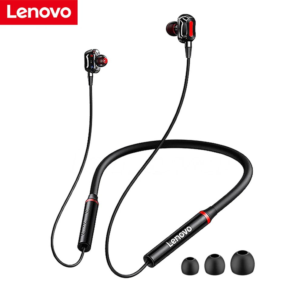 

Original Lenovo HE05Pro Wireless Bluetooth 5.0 Neckband Earphones Waterproof HiFi Stereo Sport Earbud with Noise Cancelling Mic