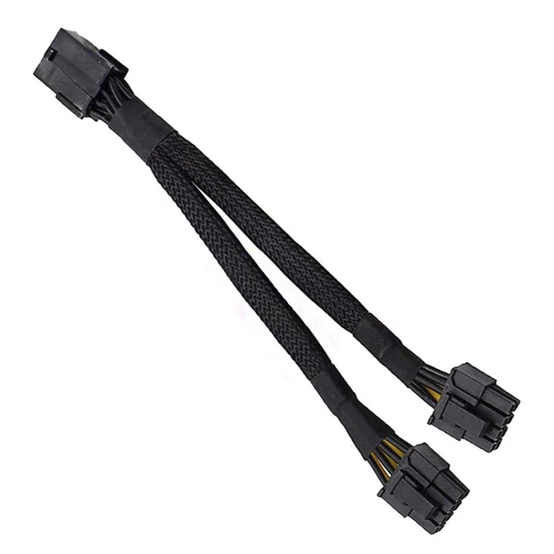 Адаптер питания GPU PCIe 8 Pin мама-двойной 2X (6 + 2) штекер PCI Express Плетеный Y-разветвитель