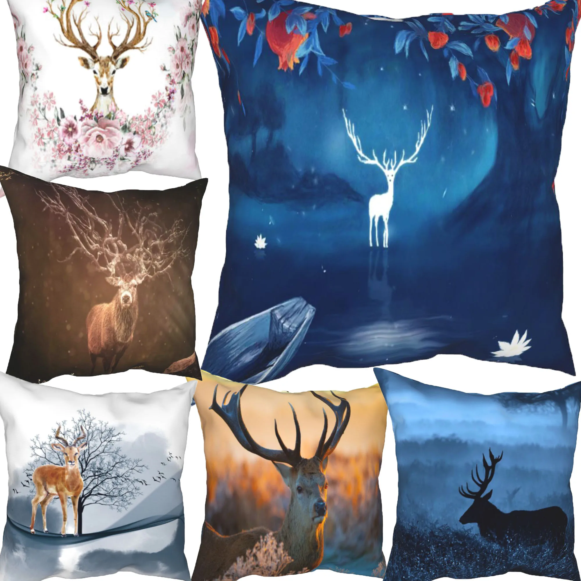 Мультяшный Детский Рождественский чехол для подушки с оленем наволочка