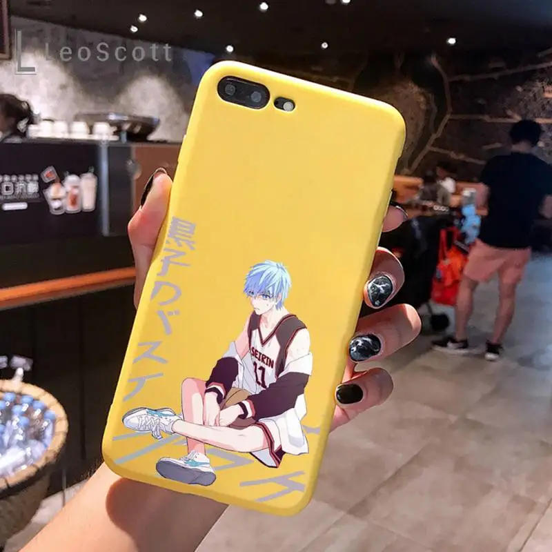 

Kuroko No Basket Phone Case Yellow Candy Color for iPhone 6 7 8 11 12 s mini pro X XS XR MAX Plus