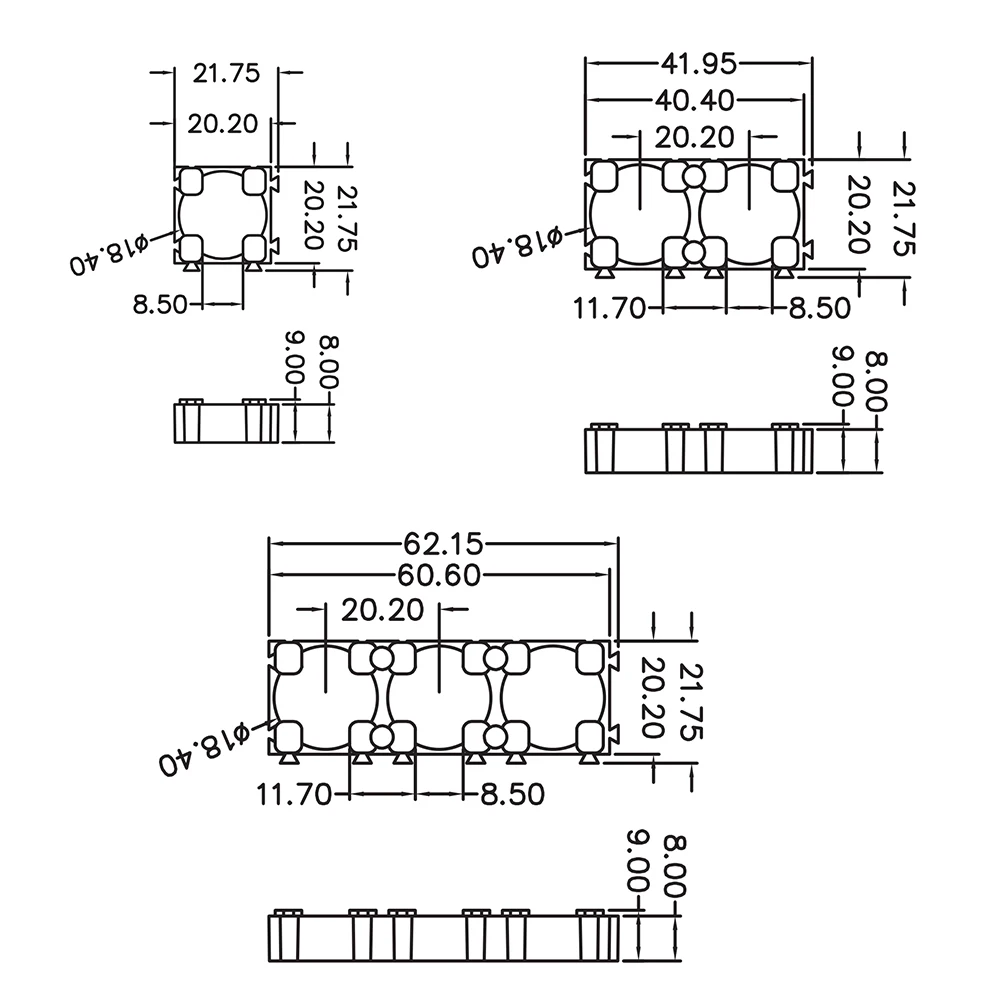 Alma 18650-1x1-1x2-1x3li Cell-цилиндрический Чехол-держатель для батарей пластиковый