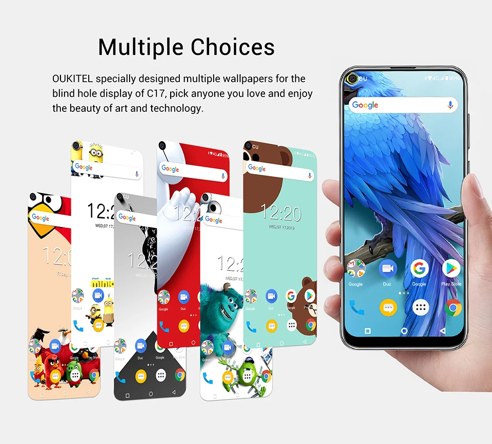 Смартфон OUKITEL C17 6,35 ''с тройной камерой MT6763, четыре ядра, Android 9,0, 3 ГБ, 16 ГБ, распознавание лица, отпечаток пальца, 4G, мобильный телефон, 3900 мА/ч