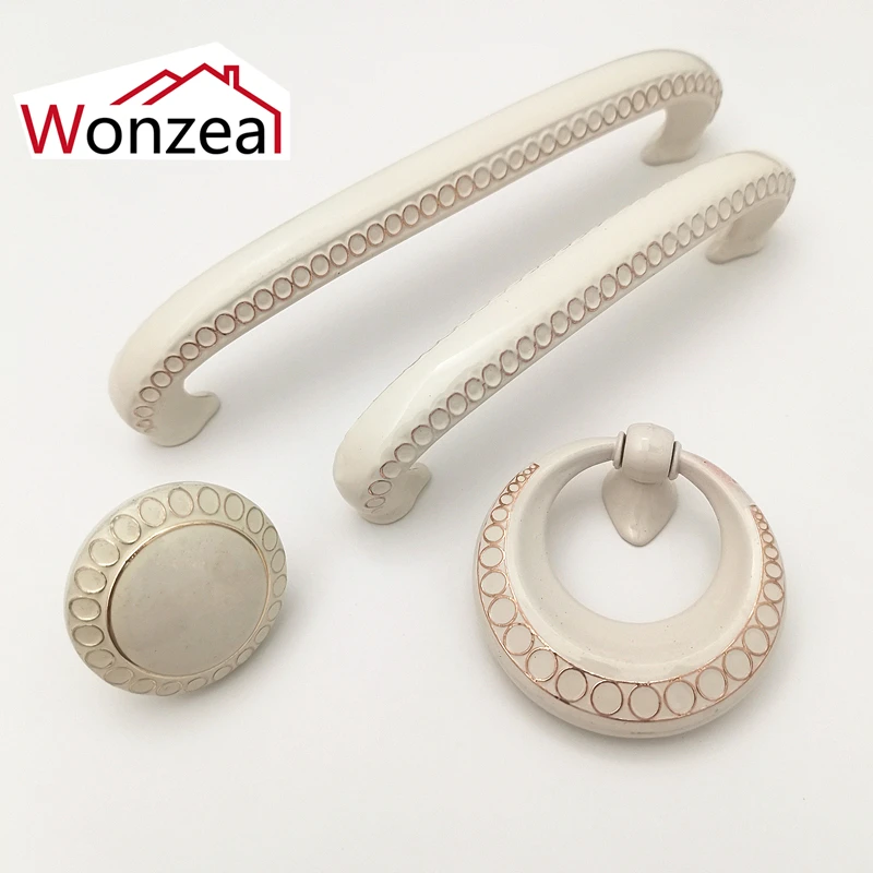 Ручка для мебели цвета слоновой кости ручки ящиков Европейский гардероб простые