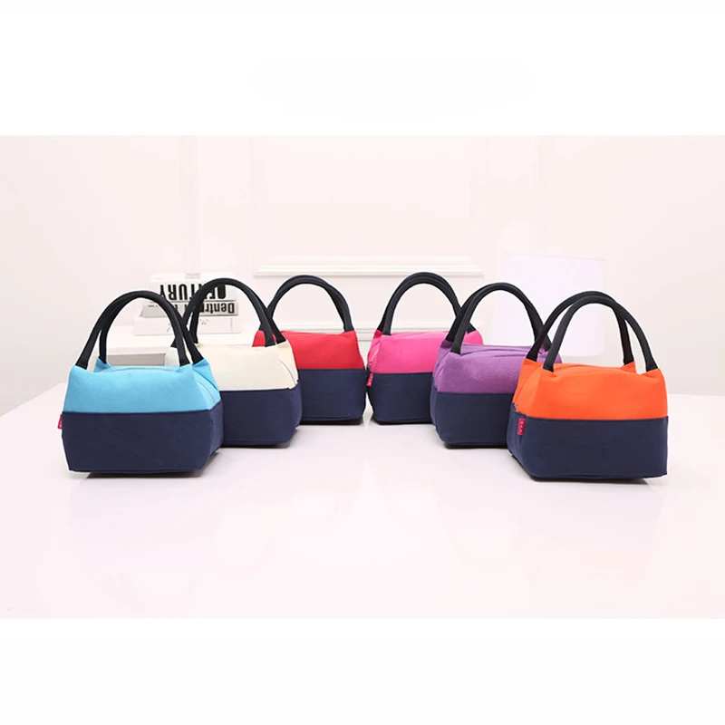 

Brand Canvas Lunch Bags for Women Fashion Portable Thermal Insulated Lunch Box Bag Tote Bolsa Comida Lunch Bag for Kids School