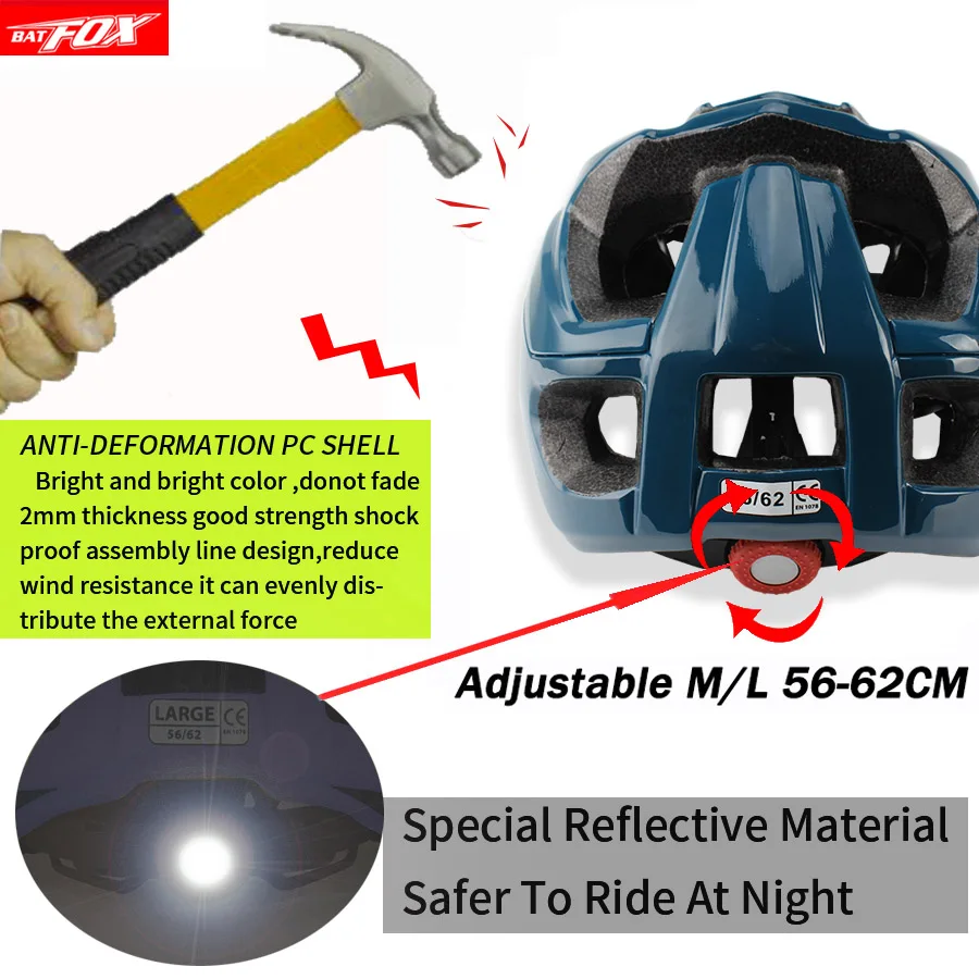 BATFOX Cycling Helmet Men Women Bicycle MTB Mountain Road Bike Sport casco bicicleta hombre | Спорт и развлечения