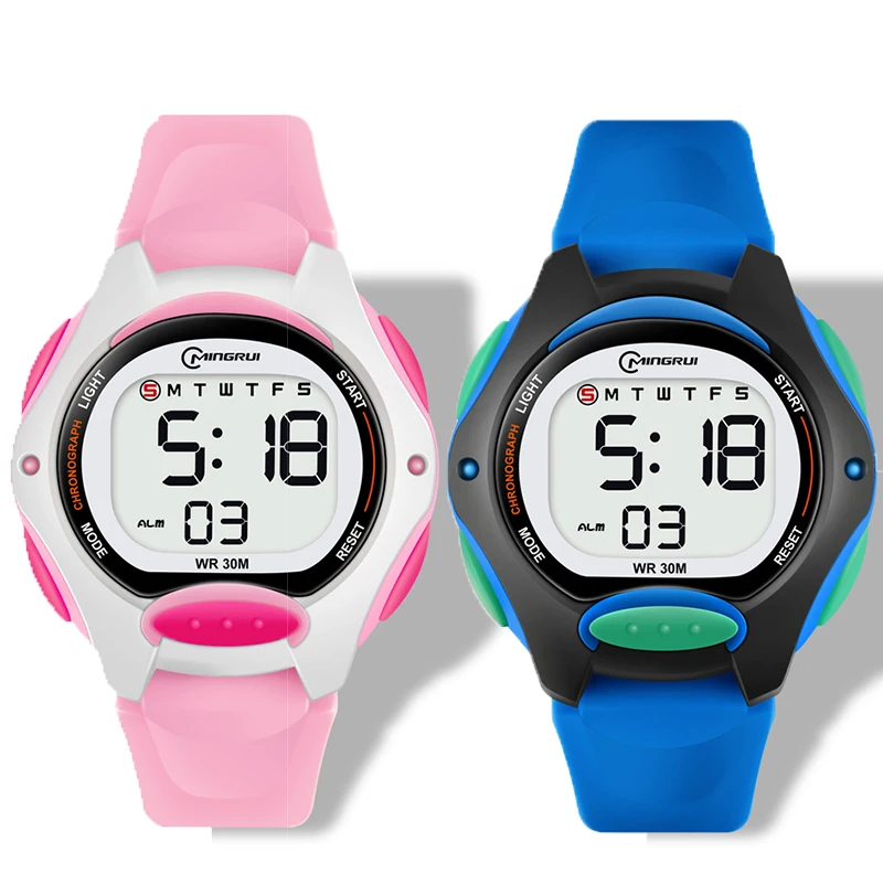 

New Navy Blue Camouflage Kids Watches LED Colorful Flash Digital Waterproof Alarm For Boys Girls Date Week montre pour enfants