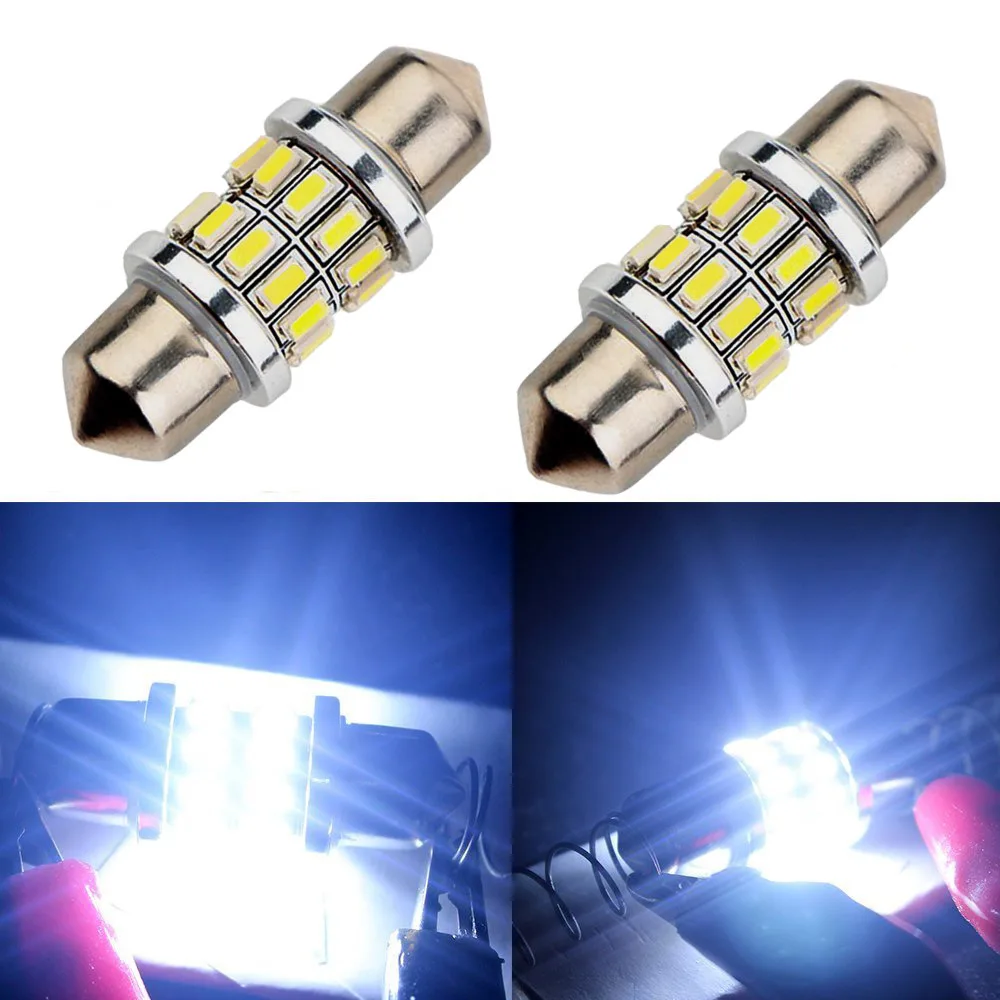 1 шт. c5w светодиодная гирлянда купольная 31 мм 24smd 3014 Canbus холодная белая лампа для