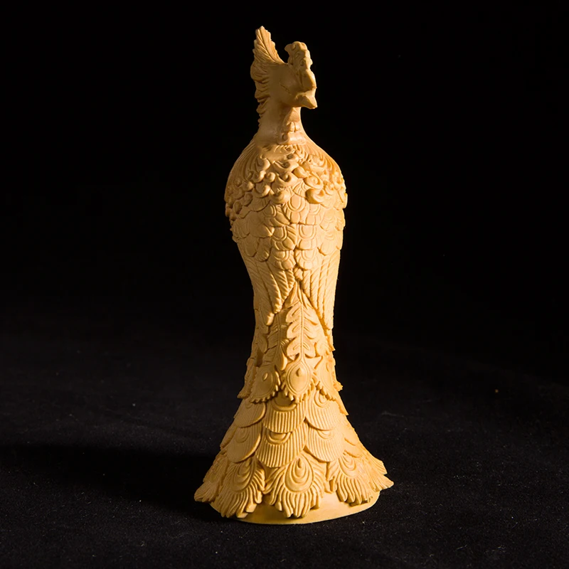 Маленькие фигурки павлинов 13 см деревянная статуя мифологии Феникса животного