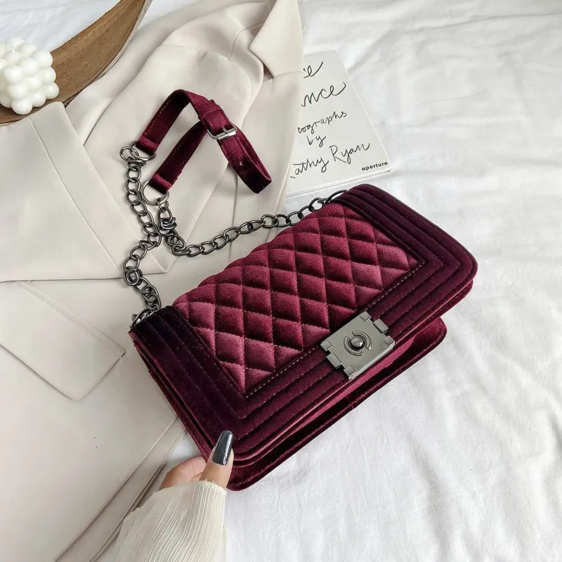 

Diamond Lattice Shoudler Bag for Women 2020 Classic Lady luxurious Handbags Designer Vintage Crossbody Bags Elegant Flap Bags