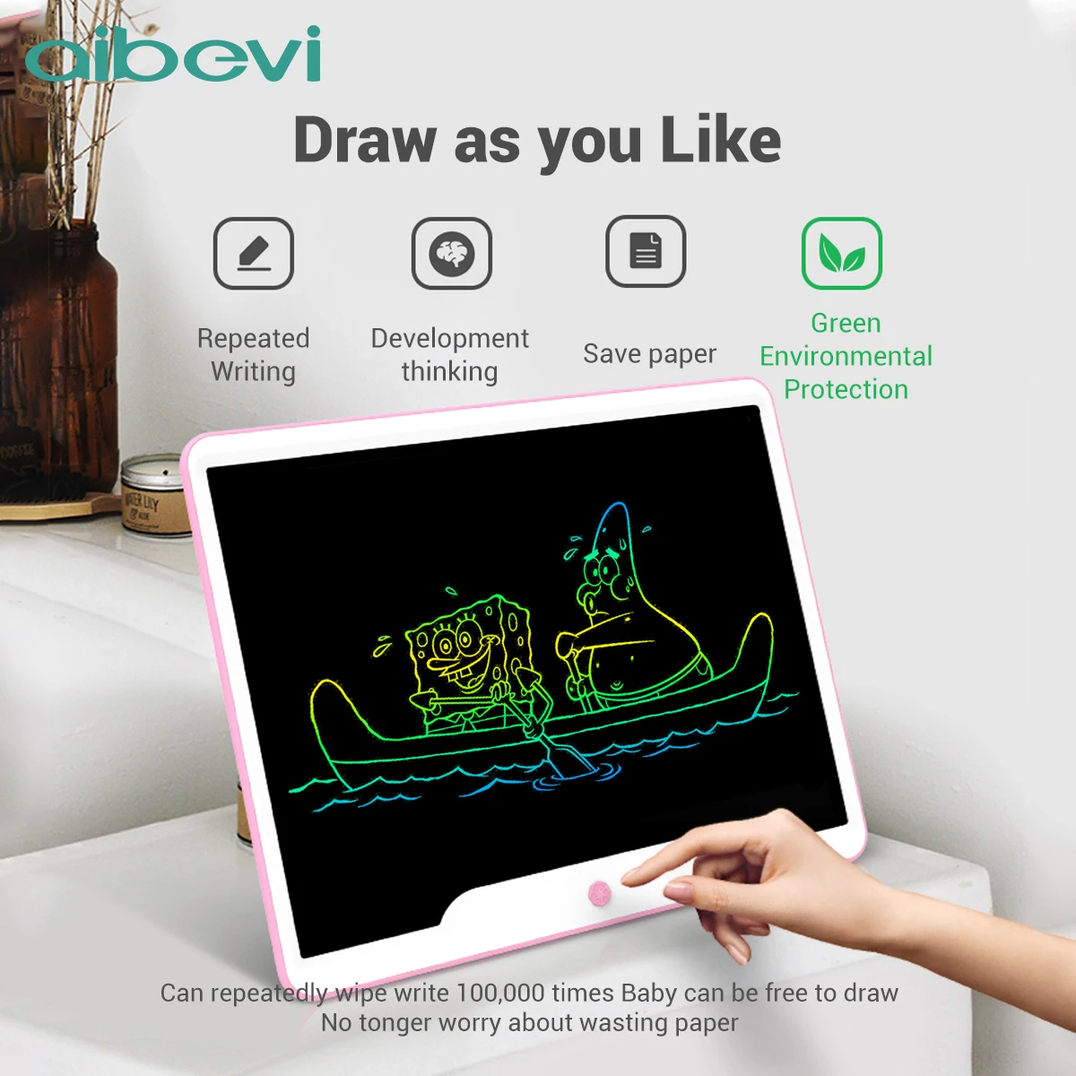 

Aibevi Digital Writing Board 15" LCD Writing Tablet Portable ultra-thin Handwriting Pads Message Graphics Board for Children