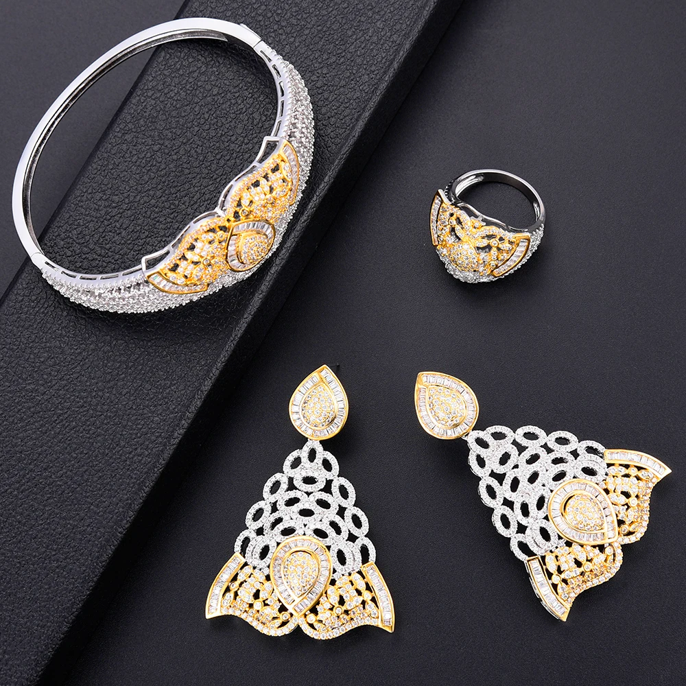 Большой модный роскошный набор свадебных украшений GODKI с 4 шт. Китом в нигерийском