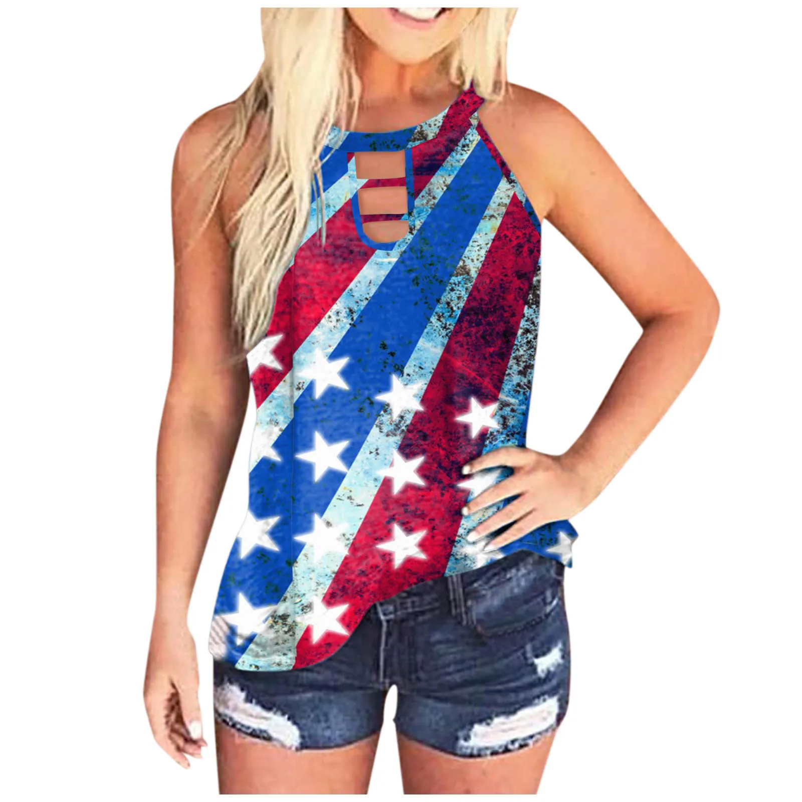 

Женская модная майка без рукавов с принтом, Повседневная летняя блузка, рубашки