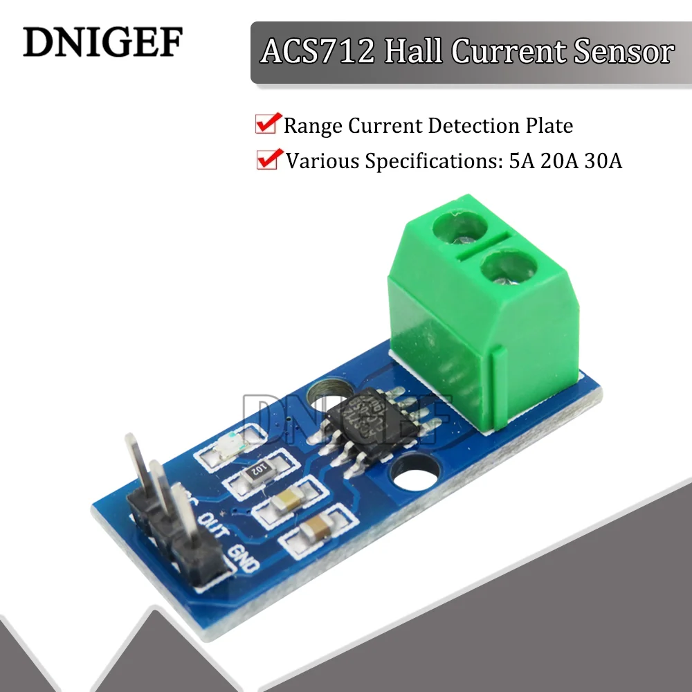 10PCS ACS712 Module Hall 5A 20A 30A Current Transducer  Range Detection Board Application Module For Arduino