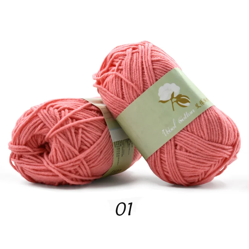 01 30pcs Пряжа для вязания хлопок приятная для кожи ручная пряжа lana trapillo para tejer нить для вязания крючком 30/Лот - Цвет: 01 30pcs