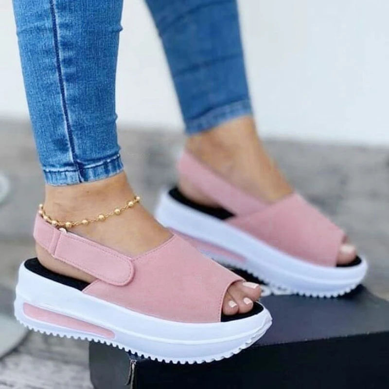 

2021 New Women Sandals Soft Stitching Sandals Ladies Comfortable Solid Flat Sandals Women Open Toe Beach Shoes Woman Footwear