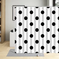 cartoons modern geometric bathroom curtains black white circle triangle printing home bathtub decor with 12 hooks shower curtain