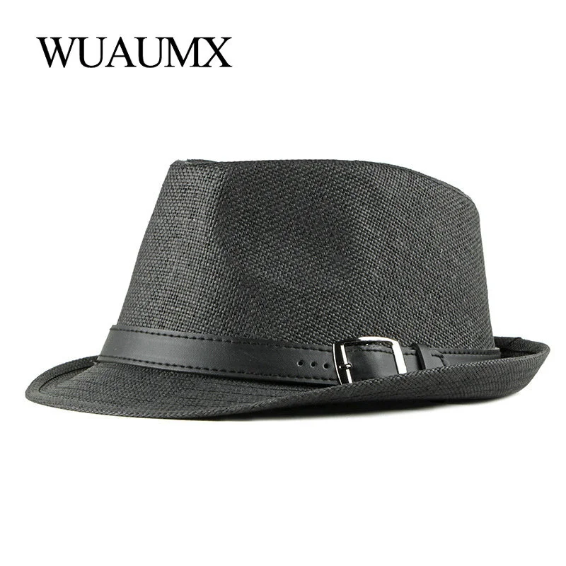 

Simple Unisex Panama Hat Spring Summer Retro Top Jazz Caps Men Women Mesh Breathable Fedoras Hat Solid Black White Bowler Hats