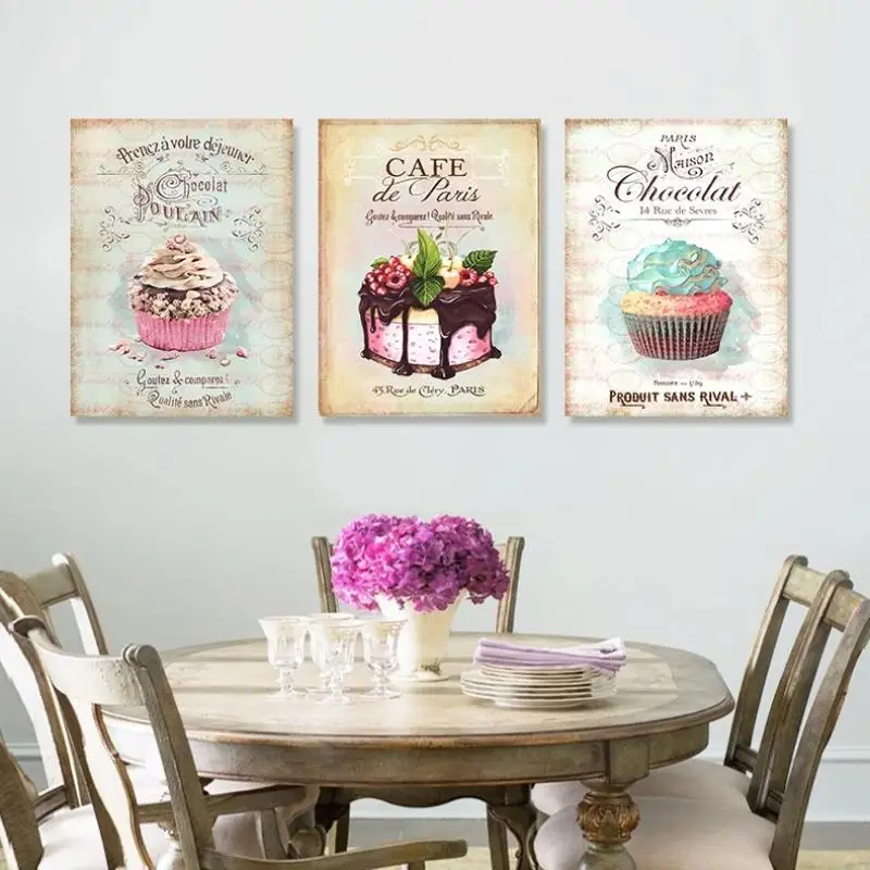 

Vintage Poster Minimalist Coffee Dessert Picture Decor Canvas Painting Retro Home Decor Kitchen Dining Restaurant Cafe Wall Mura