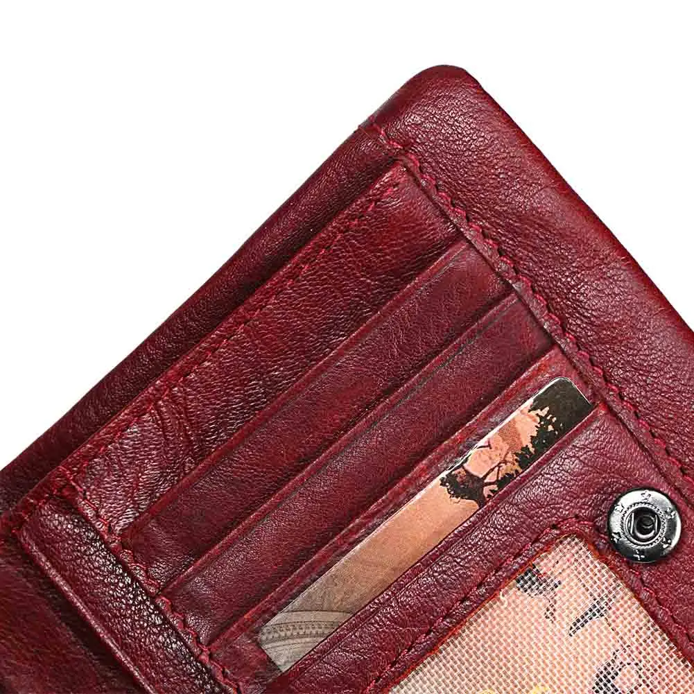 KAVIS 2021 Genuine Leather Women's Wallet Lady Small Coin Purse New Magic Female Portomonee Rfid Walet Perse Money Pocket Girls | Багаж и