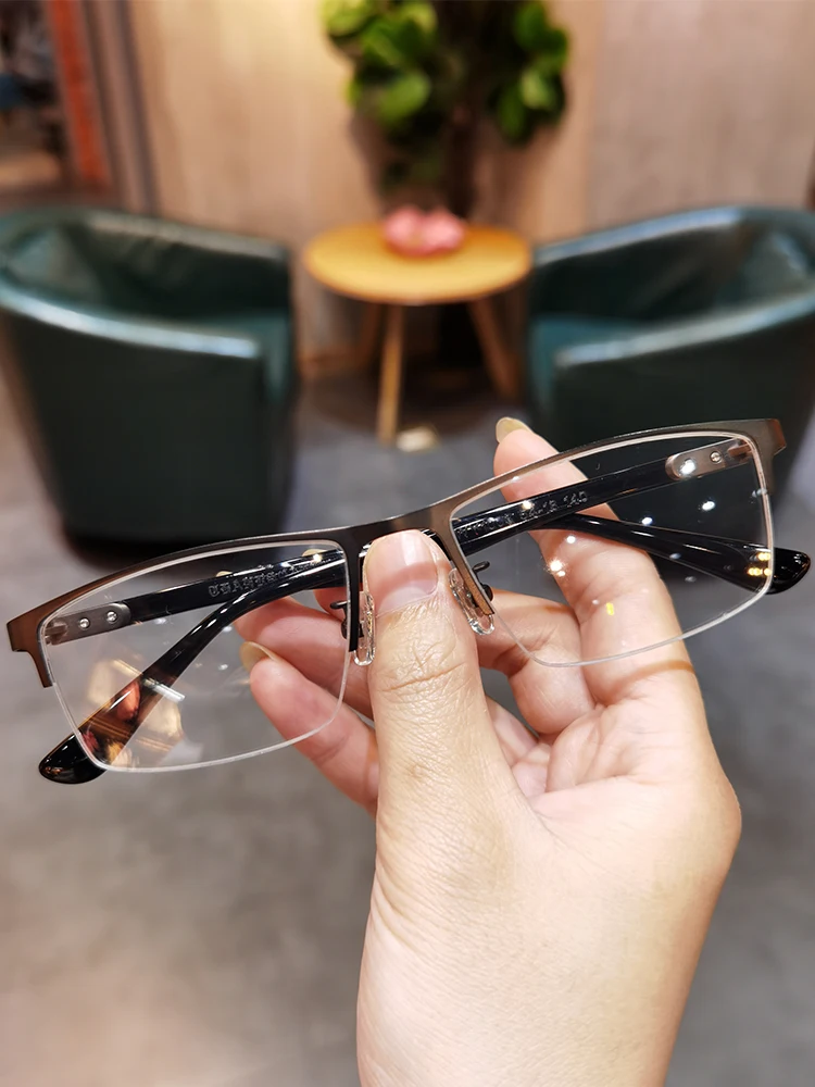 

Ульсветильник Кая металлическая декоративная оправа ji500 WY1008 с полуободком, линзы с защитой от сисветильник света по рецепту, мужской компью...