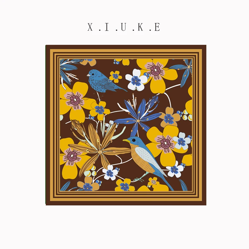 [XiuKe] Новый Модный женский шелковый шарф шарфы с принтом маленький квадратный