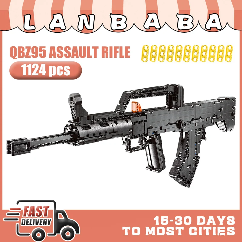 

LANBABA, 1:1, модель QBZ95, военные блоки, игрушечное оружие, строительные блоки, 1124 шт., Строительный набор для детей и взрослых, 24005
