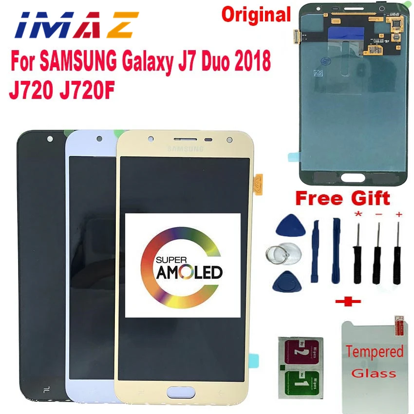 

Оригинальный AMOLED дисплей IMAZ для Samsung Galaxy J720 J7 DUO 2018 J720F, сенсорный экран, дигитайзер, запасные части для J7 DUO LCD