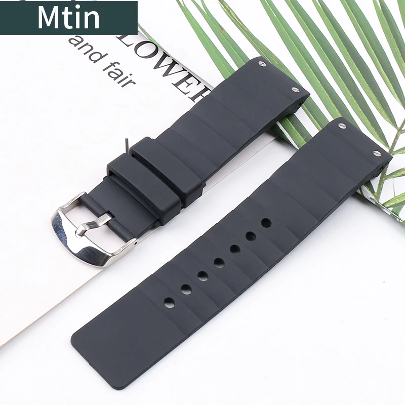 23mm silicone strap men's pin buckle watch accessories for Cartier watch strap outdoor sports waterproof rubber wristband